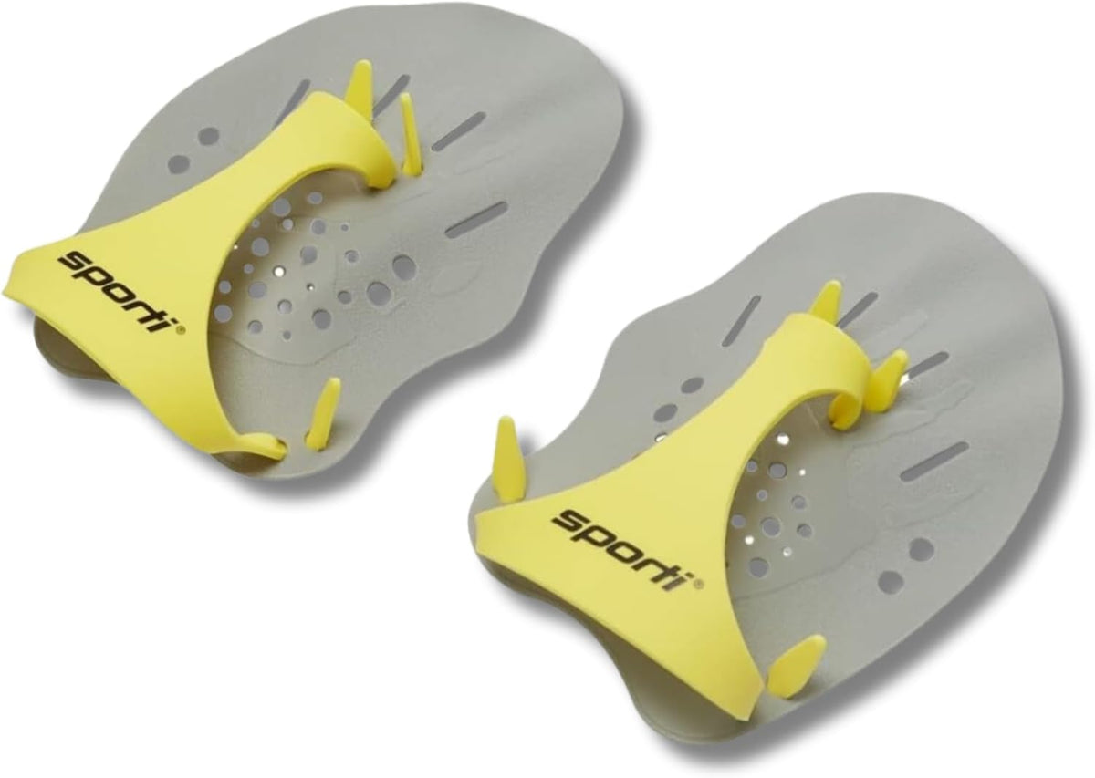 Sporti Hand Paddles for Swimming - Lightweight Swimming Paddles, Adjustable Silicone Straps