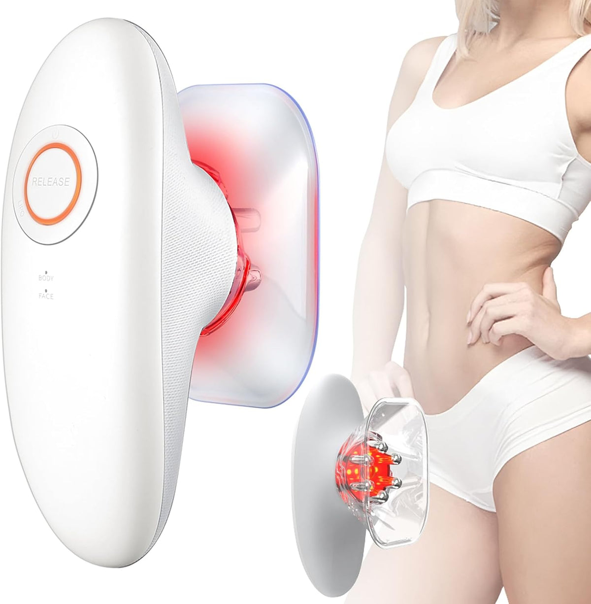 Body Sculpting Machine, Professional Cordless Handheld Massager Electric Cupping Therapy Massager – for Belly, Waist, Arms, Leg, Home Tool for Women (White)
