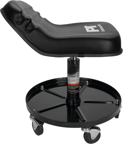 Performance Tool W85020 Tractor Creeper Rolling Work Seat with Storage Tray for Mechanic Garages and Workshops, Black, 24-inch Height