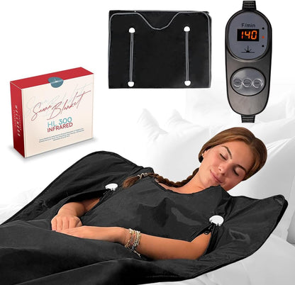 Infrared Sauna Blanket for Home | Portable Far Infrared Sauna Bag for Detox, Weight Loss & Relaxation, Dry Heat Therapy, Personal At-Home Wraps with Adjustable Temp 95-176°F. 120V 400 Watts, 70" x 31"
