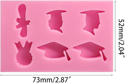 Graduation Cap Fondant Cake Decorating Silicone Mold Pastry Chocolate Candy Ice Cream Mold Baking Tool Silicone Baking Molds For Oven Cakes Shapes