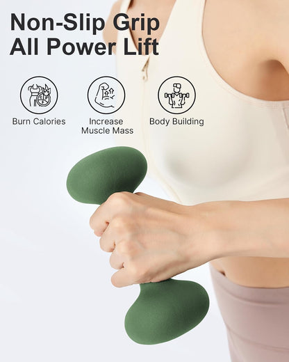 YOTTOY Weights Dumbbells Set for Women,2-15 Pound Dumbbells Set of 2, Non-Slip Hand Weights for Home Workouts, Portable Strength Training Neoprene dumbbells