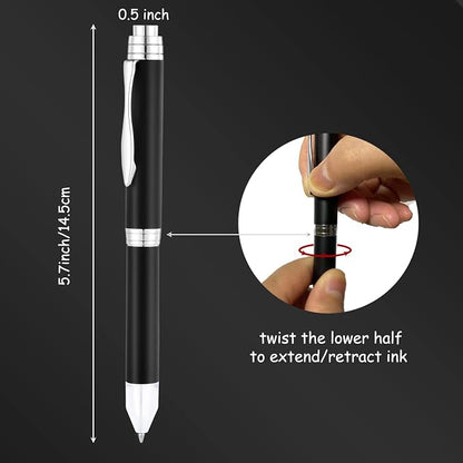 Penyeah Lighted Tip Pen, LED Light Pen for Writing In The Dark, 2-Brightness Adjustable AAA Battery Powered Heavy Pens Fancy Gift Pen Set - White Light/Blue Light