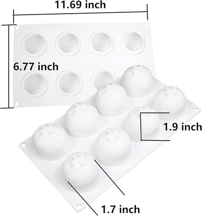 OCPO KITCHEN Orange Silicone Mold for Baking Mousse Cake, Chocolate, Fruit Dessert, Pudding, Jelly, Ice Cream Mould, Cake Decoration Mold, Non-Stick and Easy Release, 3D Orange Shape (8-Cavity)