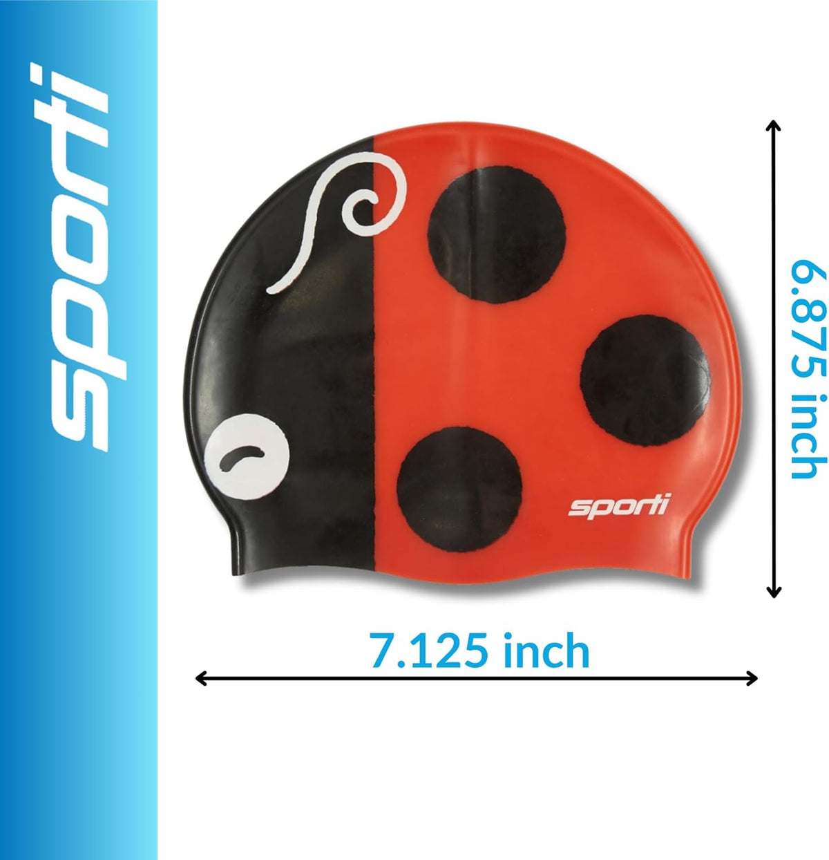 Sporti Silicone Swim Cap for Kids, Unisex Youth Swimming Cap, Protection Bathing Caps for Your Children, Aged 2-10