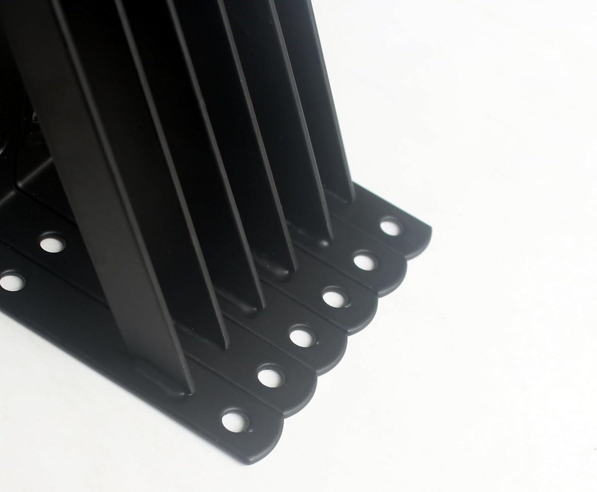 6 Pack L6 x H 3.5" Black Heavy Duty Shelf Brackets with Screws Metal Shelf Brackets Shelf Support Angle Brackets for Shelves L Brackets Heavy Duty Floating Shelf