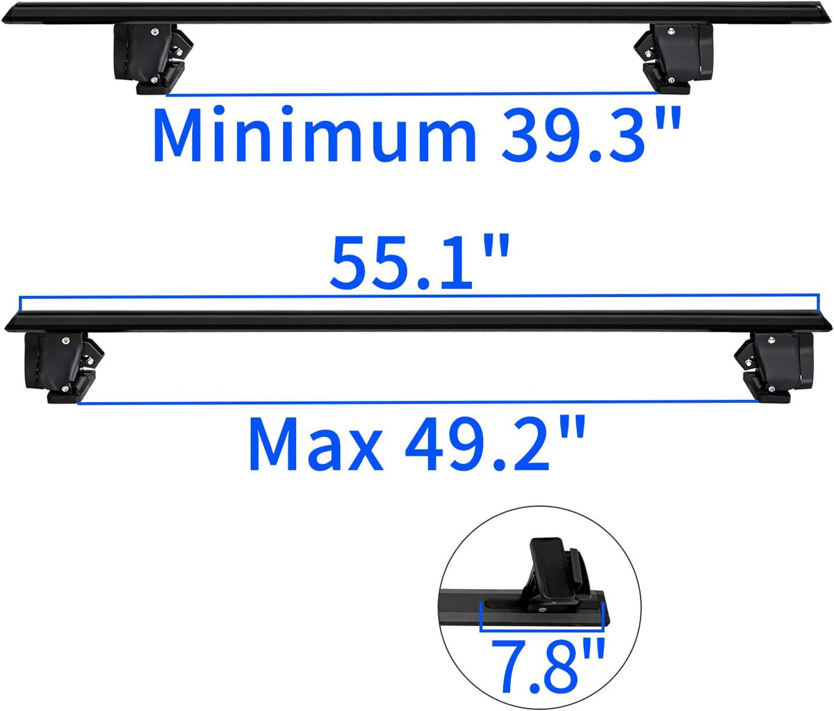 Universal 55" Roof Rack Cross Bars, Adjustable Car Top Roof Rack,Aluminum Locking Crossbars Fit for Car SUV Without Any Types of Side Rails