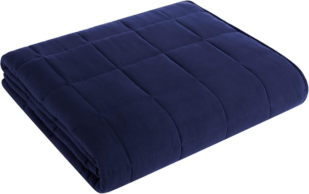 L'AGRATY Weighted Blanket - 88"x104" 25lbs Cooling Breathable Heavy Blanket Microfiber Material with Glass Beads for Adult All-Season Summer Fall Winter Soft Thick Comfort