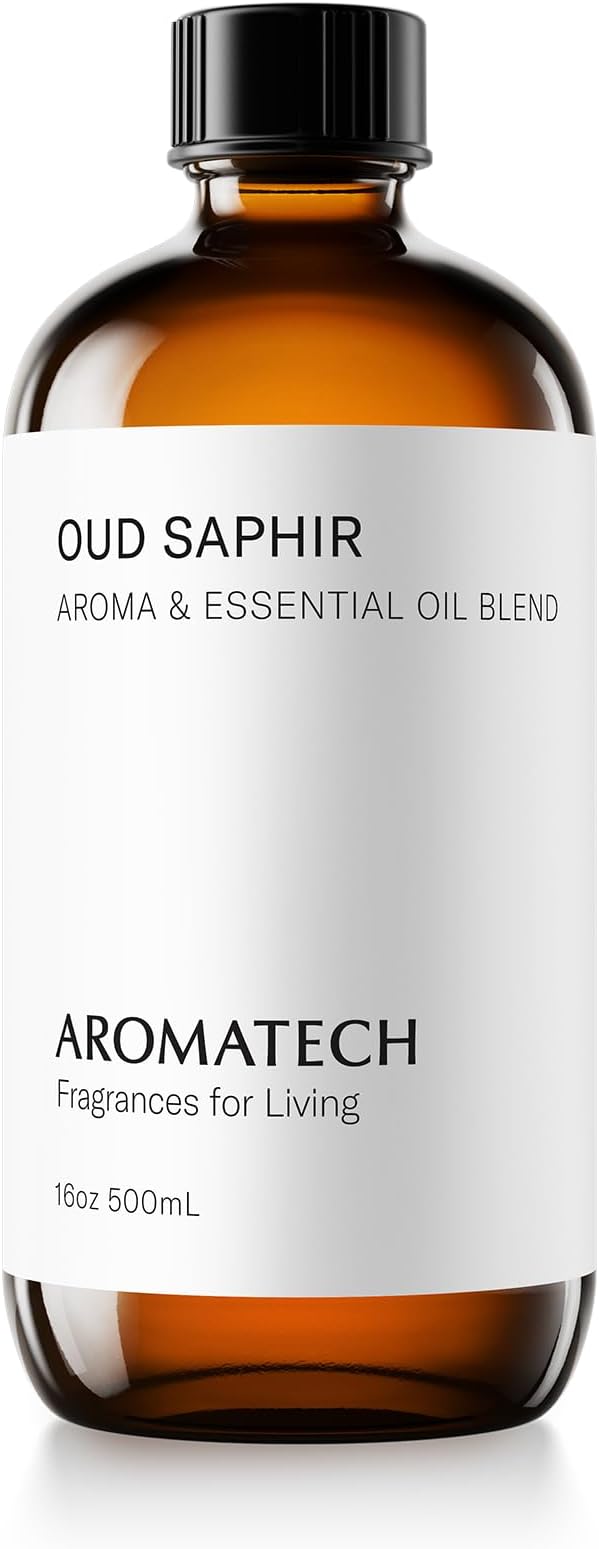 Aromatech Oud Saphir Aroma Essential Oil Blend: Luxury Hotel Inspired Aromatherapy with for Ultrasonic Diffusers & Nebulizers - 500 mL