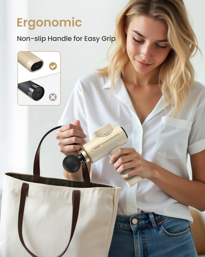 RENPHO Massage Gun Deep Tissue, Portable Percussion Massager for Back and Neck, Gifts for Men and Women, Handheld Device with Carry Case, Active Tan