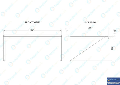 AmGood 36" Long X 24" Deep Stainless Steel Wall Shelf | NSF Certified | Appliance & Equipment Metal Shelving | Kitchen, Restaurant, Garage, Laundry, Utility Room