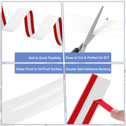 Wall Corner Protector Moulding Trim Peel and Stick Wall Corner Guards Trim Flexible Self Adhesive Edge Protector Moulding, 2.4 in x 10 Ft, White