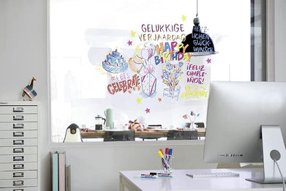 edding Multicolored 95 Glass Marker, 4pcs - Dry Erase Markers for Various Uses and Glass Surfaces Like Windshields, Windows, Glassboards, Mirrors, Menu Board and White Board - Made in Germany
