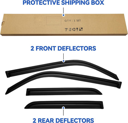 Window Visors Rain Guards for 2010-2024 Toyota 4Runner, Out-Channel Window Vent Wind Deflectors Visors Shades for 10-24 4 Runner