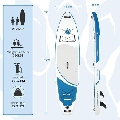Inflatable Stand Up Paddle Board – Durable SUP for Adults & Youth,33" Wide Blow Up Paddle Board with Paddle, Pump, Backpack,Leash – All Around Stable for All Skill Levels, Carries up to 450 lbs