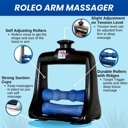 Roleo Arm and Hand Massager; Deep Tissue Forearm, Hand, and Wrist Pain Relief; Arm Roller; Portable. Strong Therapeutic Massage. Invented by a LIC. Massage Therapist. See Our Video. New Sleek Look