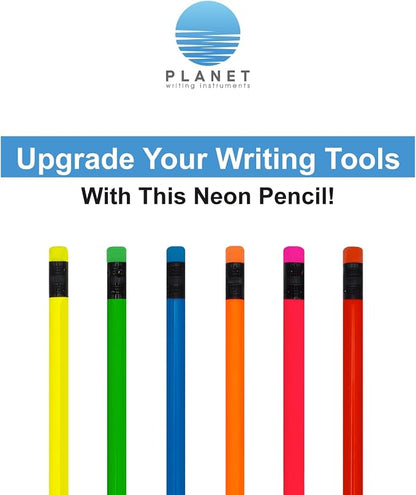 Custom Round Neon Pencil. Promotional Personalized Imprinted Round Neon Pencils. Custom Printed Name/Business/Event Information (Neon Yellow, 500 Count, Pack of 1)
