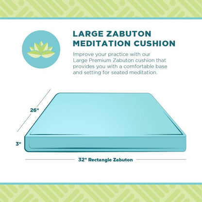 Bean Products Meditation Cushion - Zabuton Meditation Pillows for Sitting on Floor, Yoga Cushion, Cotton Yoga Pillow, Zen Kneeling Prayer Pad- Made in USA - Premium 32x26x3, Black