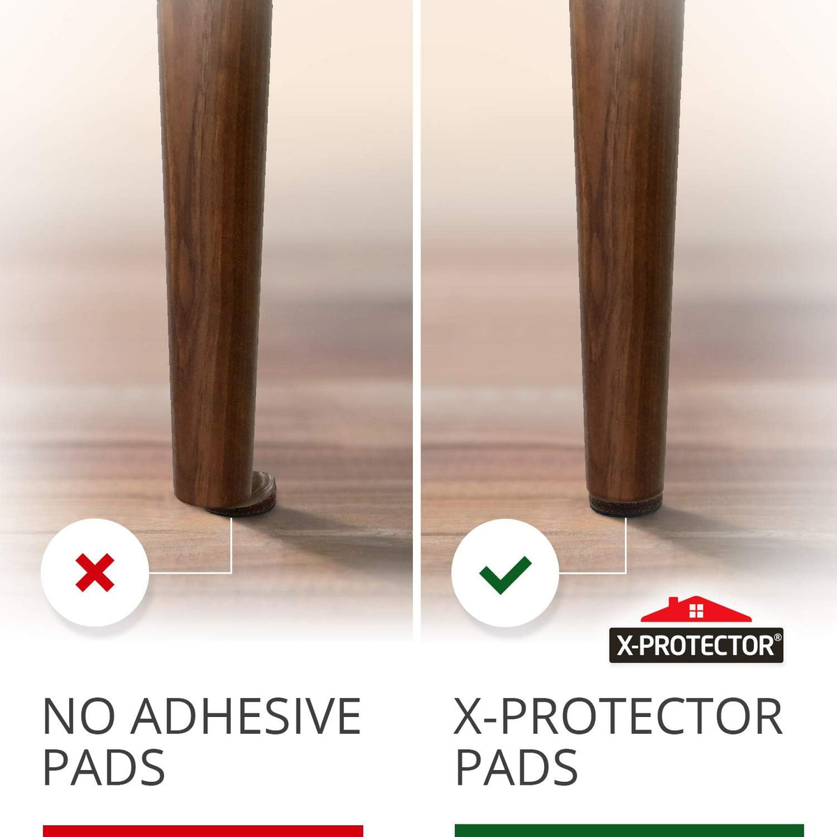 X-PROTECTOR Non Slip Furniture Pads - 8 pcs Premium Furniture Grippers 2"! Self-Adhesive Rubber Feet Furniture Feet - Ideal Non Skid Furniture Pad Floor Protectors - Keep Furniture in Place!