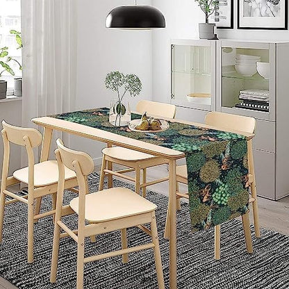 William Morris Original Design Green Table Runner Vintage Flowers Table Runner for Dining Table Decor 13 x 120 Inch