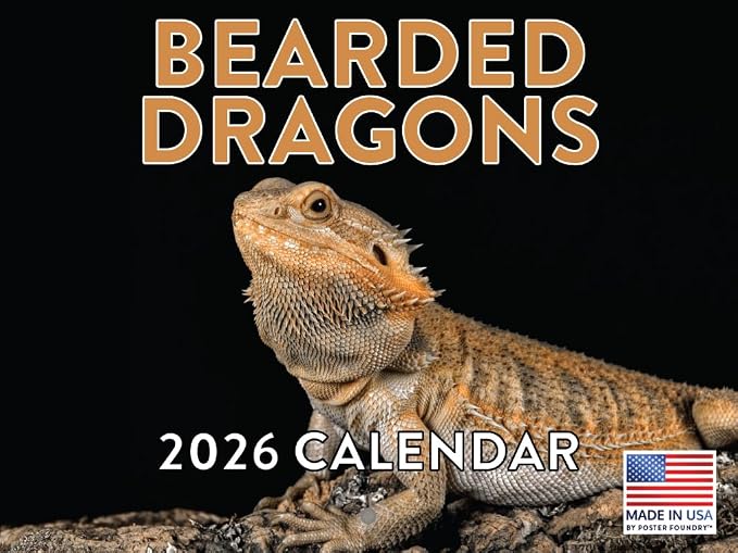Bearded Dragon Calendar 2026 Monthly Wall Calender 12 Month | American Made In The USA