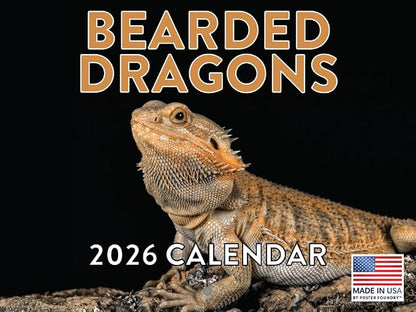 Bearded Dragon Calendar 2026 Monthly Wall Calender 12 Month | American Made In The USA