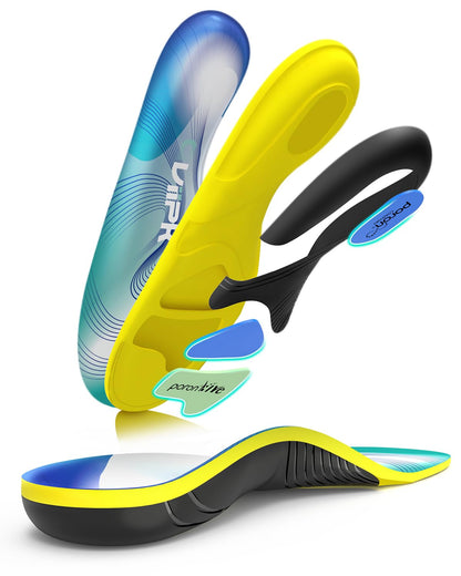 Upgraded Plantar Fasciitis Insoles, 240lbs Heavy Duty Work Boot Insoles for Men, Arch Support Orthotics Inserts, Athletic Gel Shoe Inserts for Pain Relief, Flat Feet, Standing All Day - XL