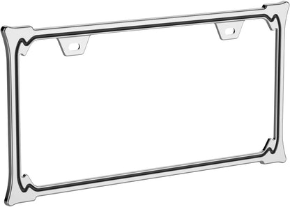 3D Chrome License Plate Frames, Pure Zinc Alloy Metal (3D Horn Pattern)