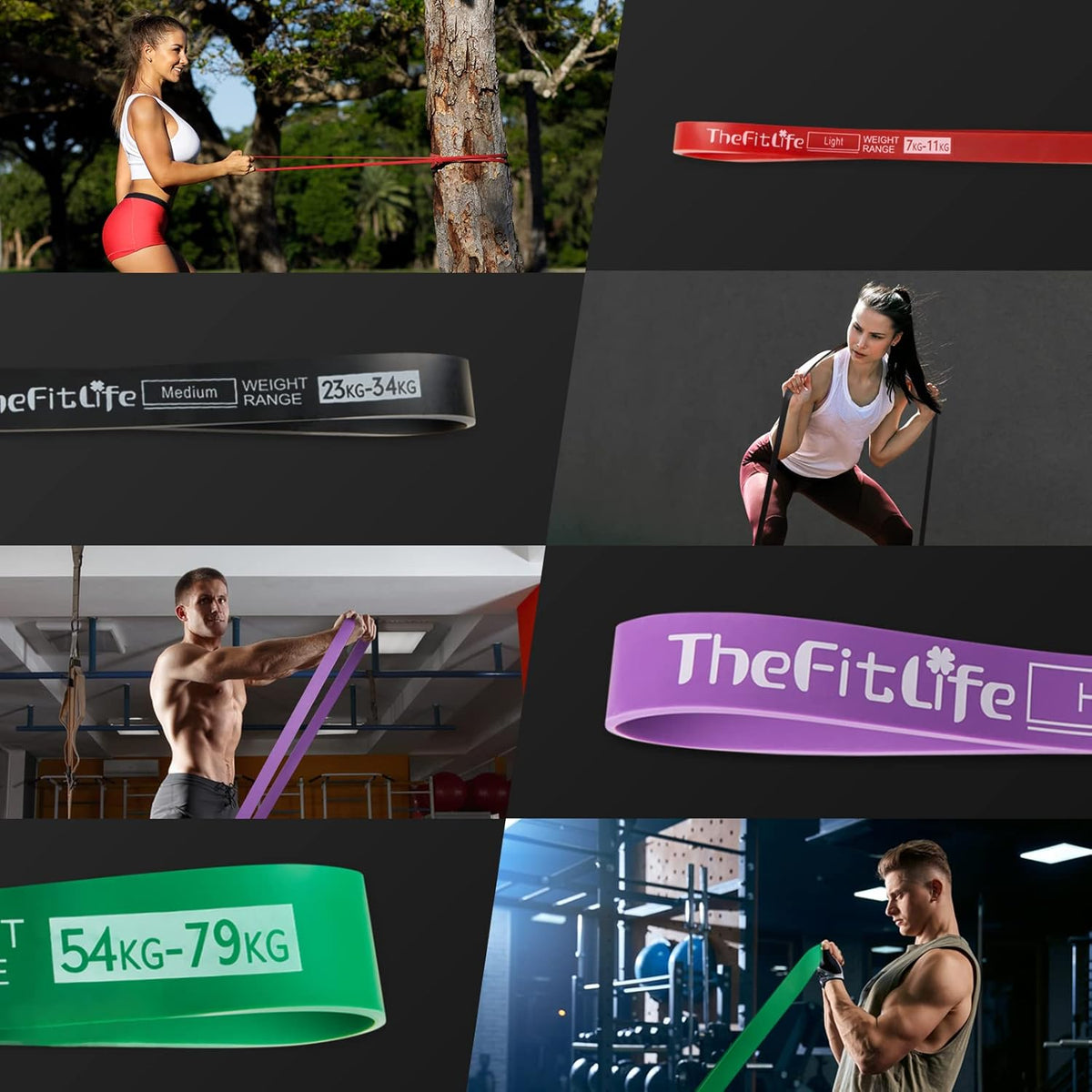 TheFitLife Pull Up Assistance Bands- Resistance Bands for Working Out, Long Workout Bands for Exercise, Fitness Band for Pullup Assist, a Substitute of Dumbbell Set and Kettlebells, Barbell