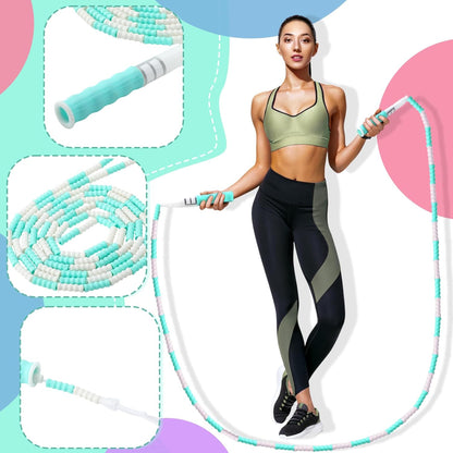 Yunsailing 20 Pack Jump Ropes for Adults Kids, 9.2 Feet Adjustable Length Free Segmented Skipping Rope Bulk Soft Beaded Jumping Ropes for Women Men Exercise Training Workout Weight Loss