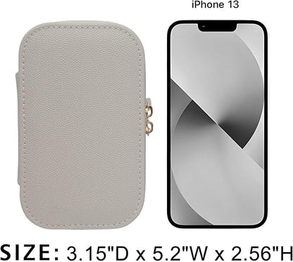 Travel Jewelry Case Small Suitable For Jewelry Organizers and storage In A Carry-on Handbag, PU Leather, Sturdy And Smooth Gold Metal Zipper, Travel Essential Gray Small Jewelry Box