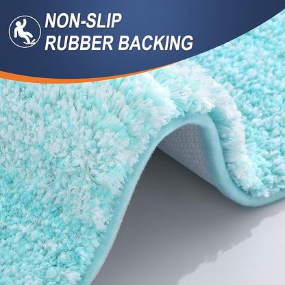OLANLY Bathroom Runner Rugs Mat 47x20, Extra Soft Absorbent Microfiber Bath Rugs, Rubber Backing, Quick Dry, Washable Long Bath Mats for Bathroom Floor, Tub and Shower, Home Decor Accessories, Teal