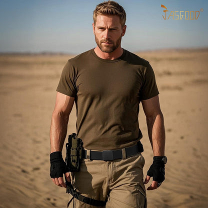 JASGOOD Nylon Canvas Breathable Military Tactical Men Waist Belt With Plastic Buckle