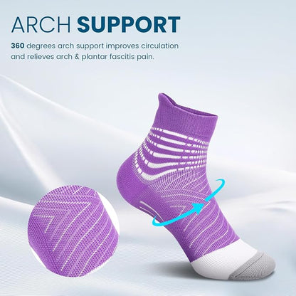 IRAMY Compression Ankle Support Socks Women - Wicking, Cushioned Athletic, Plantar Fasciitis Relief 2/3/6 Pairs