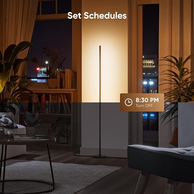 Nanoleaf Matter Smart Floor Lamp, LED Standing Lamps Work with Alexa, Music Sync Corner Lamp,16 Million Colors, 1700lm RGBTW Floor Lamp with Voice Control for Living Room, Ambient Lighting, White