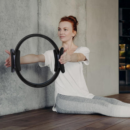 Syhood Pilates Ring 11. 81 Inch Pilates Circle Yoga Ring Magic Lightweight Flexible Workout Equipment for Fitness Physical Therapy Resistance Exercise Arms Legs