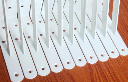 12 Pack L8 x H 6" White Heavy Duty Shelf Brackets with Screws Metal Shelf Brackets Shelf Support Angle Brackets for Shelves L Brackets Heavy Duty Floating Shelf