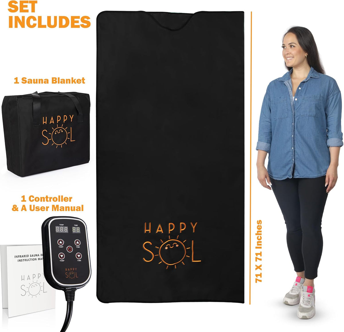 Far Infrared Sauna Blanket for Home, Portable Infrared Sauna Blanket for Therapy, Sauna Blanket for Detox, Suitable for Relaxation and Exercise Recovery, Very Low EMF