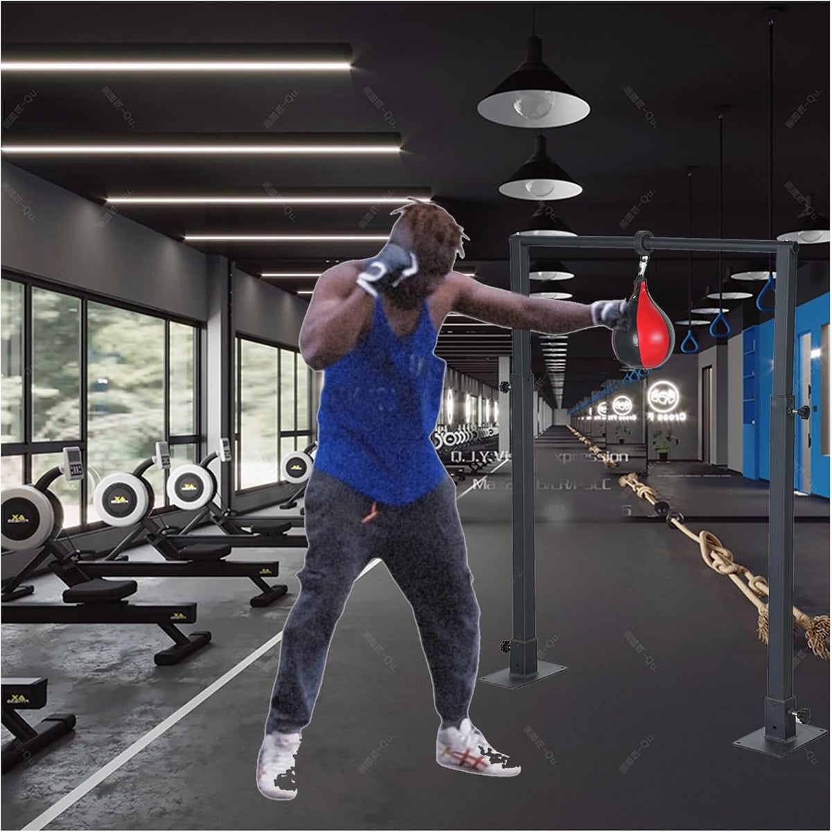 Speed Bag Boxing Punching Bag Training：No Bag Boxing.Adjustable Feight for Professional Training, Zpeed Response Training Stand