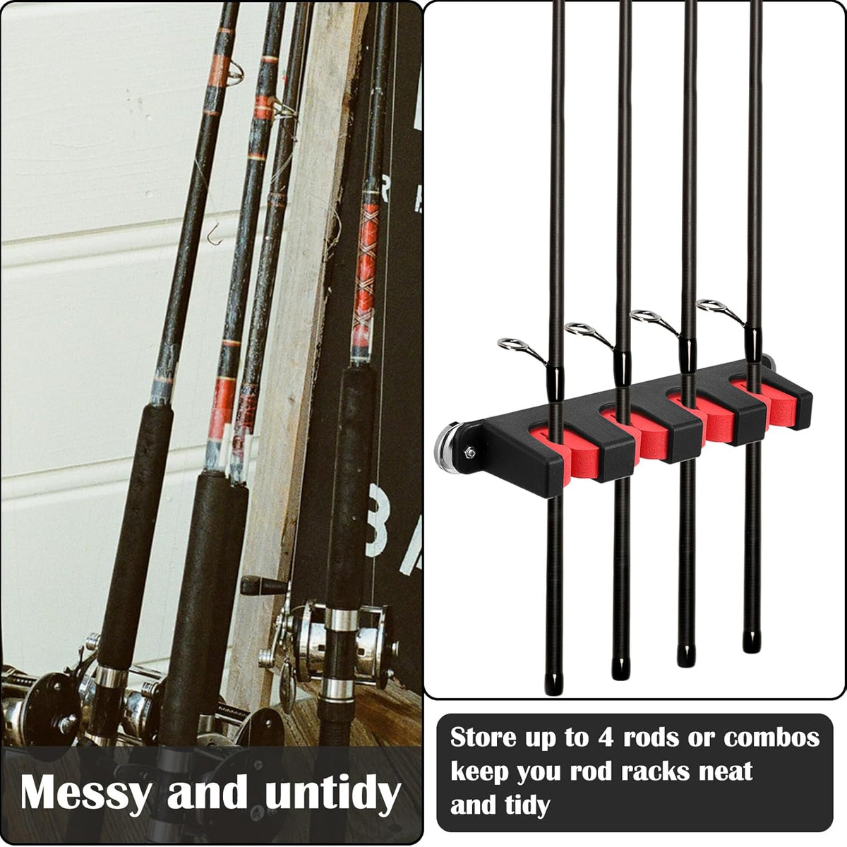 2 Pcs Magnetic Fishing Rod Holder for Car Fishing Pole Rack Vertical Rod Storage Holders for Truck Bed Boat Wall Garage Door