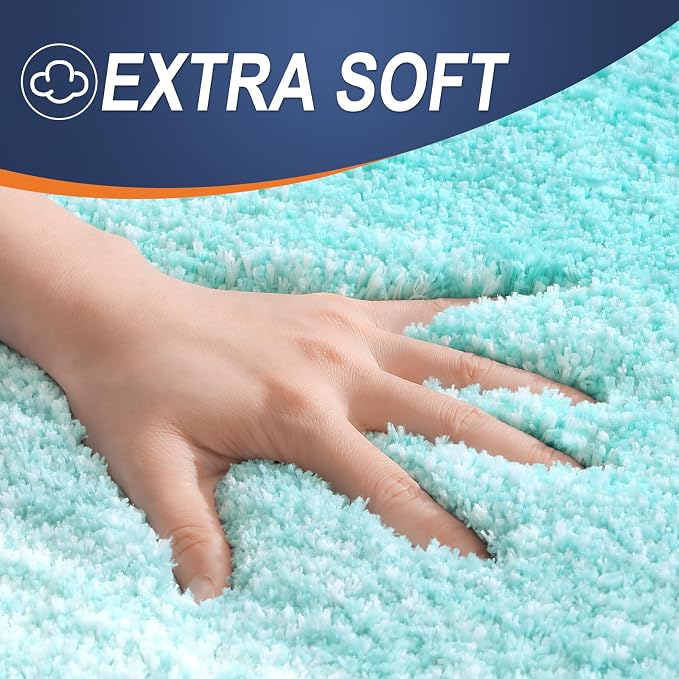 OLANLY Bathroom Runner Rugs Mat 47x20, Extra Soft Absorbent Microfiber Bath Rugs, Rubber Backing, Quick Dry, Washable Long Bath Mats for Bathroom Floor, Tub and Shower, Home Decor Accessories, Teal