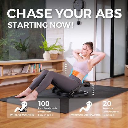 AIRHOP Ab Machine for Stomach Workout, Abs Workout Equipment for Sit Up Exercise, 4-Speed Adjustable Ab Trainer Machine with Automatic Rebound, Home Gym Abdominal Exercise Equipment for All Ages