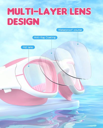 Kids Swim Goggles,Swimming Goggles for Kids 6-14, Anti-Fog UV Protection Pool Glasses for Boys Girls