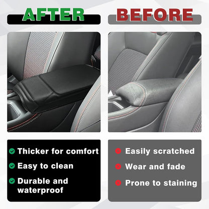 Muslogy Center Console Armrest Cover Compatible with Nissan Kicks S SV SR 2025 Comfort Armrest Pad Arm Rest Cushion Vegan Leather Protector Regular Thick