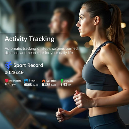Ring Health Tracker for Women Men, Fit Ring with Heart Rate, Blood Oxygen, Sleep Monitor, Calories, Step Counter, IP68 Waterproof Smart Ring for iPhone & Android, No Subscription Fee (Silver, 12#)