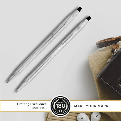 Cross Classic Century Lustrous Chrome Pen & 0.7mm Pencil Set, Gift-Ready