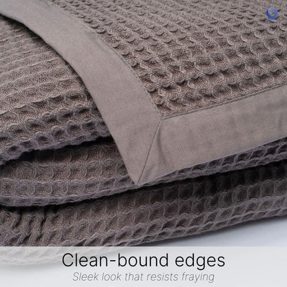 GOTS Certified Organic Cotton Waffle Weave Blanket, King Bed Blanket,108"X90" Cozy Throw Blanket for Couch, Modern Home Decor, Throw Blankets,Waffle Blanket, Soft Bed Blankets -Charcoal Grey
