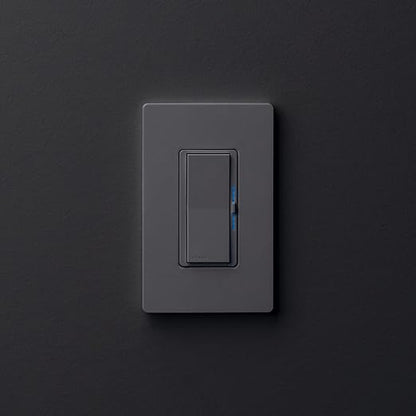 Lutron Diva Smart Dimmer Light Switch for Caseta Lighting (Lutron Smart Hub Required), for LED Lights, 150W, Single-Pole/3-Way, No Neutral, Gray (DVRF-6L-GR)