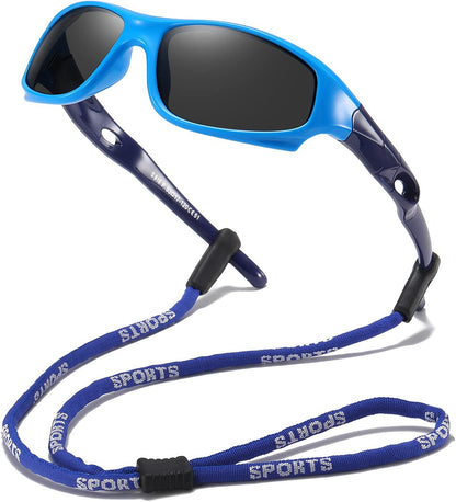 DYLB 3 Pack Flexible Kids Polarized Sunglasses For Boys Girls With Strap, Sport Sunglasses for Children Age 3-10.