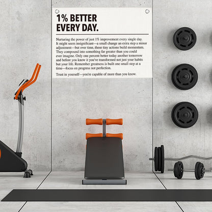 1% Better Every Day Gym Motivational Wall Art Banner Dorm Posters Gifts for Guys Men Women Gym Flag Decor for Home Gym Bedroom Workout Room 30x20 Inchs